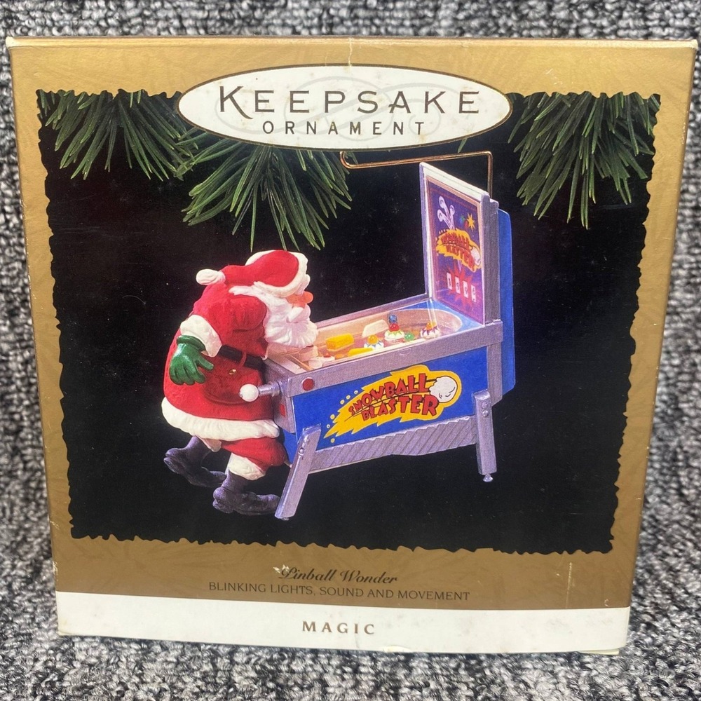 VTG Hallmark Keepsake Ornament Pinball Wonder 1996 Magic Light Sound Santa Box